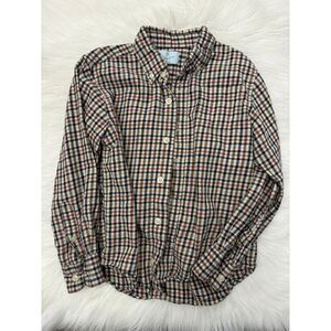 Class club boys 6/7 brown plaid button‎ up